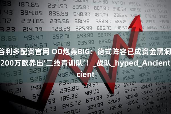 谷利多配资官网 OD炮轰BIG：德式阵容已成资金黑洞 200万欧养出‘二线青训队’！_战队_hyped_Ancient